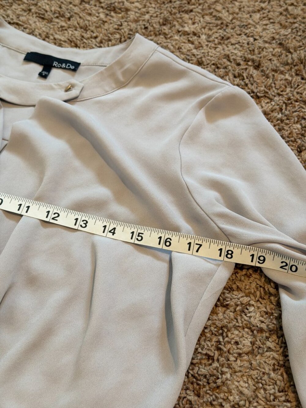 Ro & De Gray Faux Wrap Drapey Blouse | Minimalist Quiet Luxury - S - Picture 12 of 13
